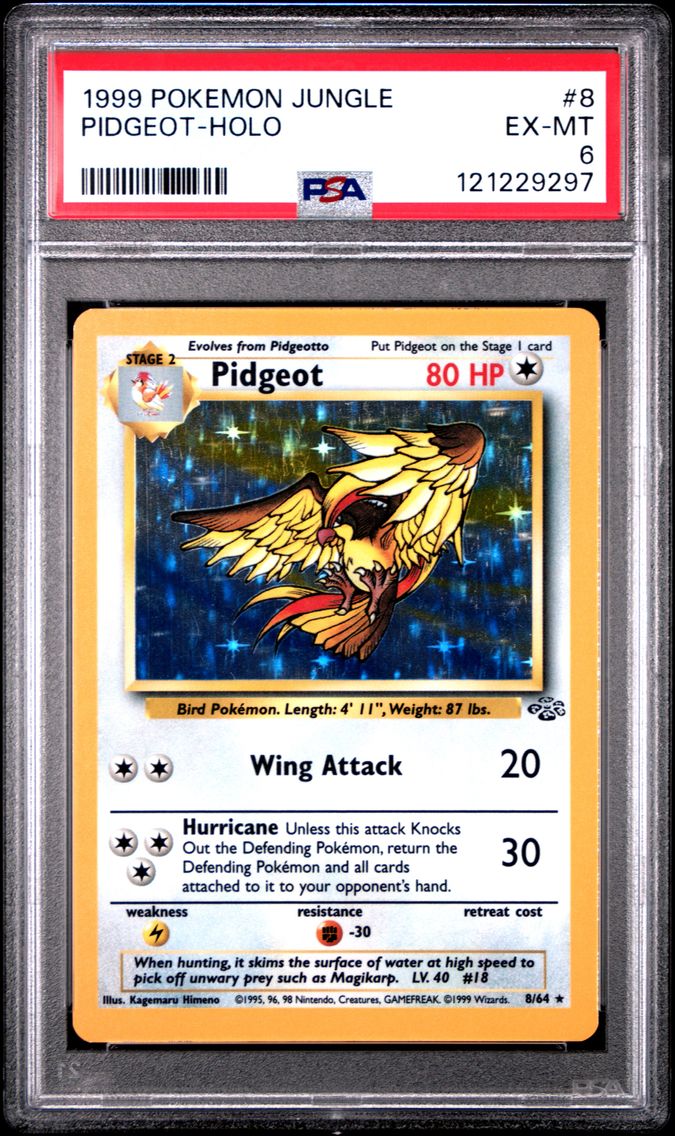 1999 #8 Pidgeot-Holo PSA 6 Jungle Pokemon