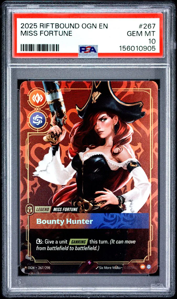 2025 #267 Miss Fortune - Bounty Hunter PSA 10 Riftbound: League of Legends Ogn-Origins