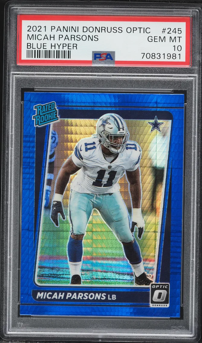 2021 #245 Micah Parsons PSA 10 Panini Donruss Optic Football