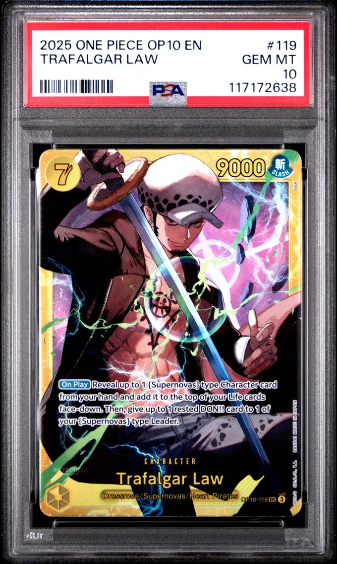 2025 One Piece OP10-Royal Blood Trafalgar Law #119 PSA 10