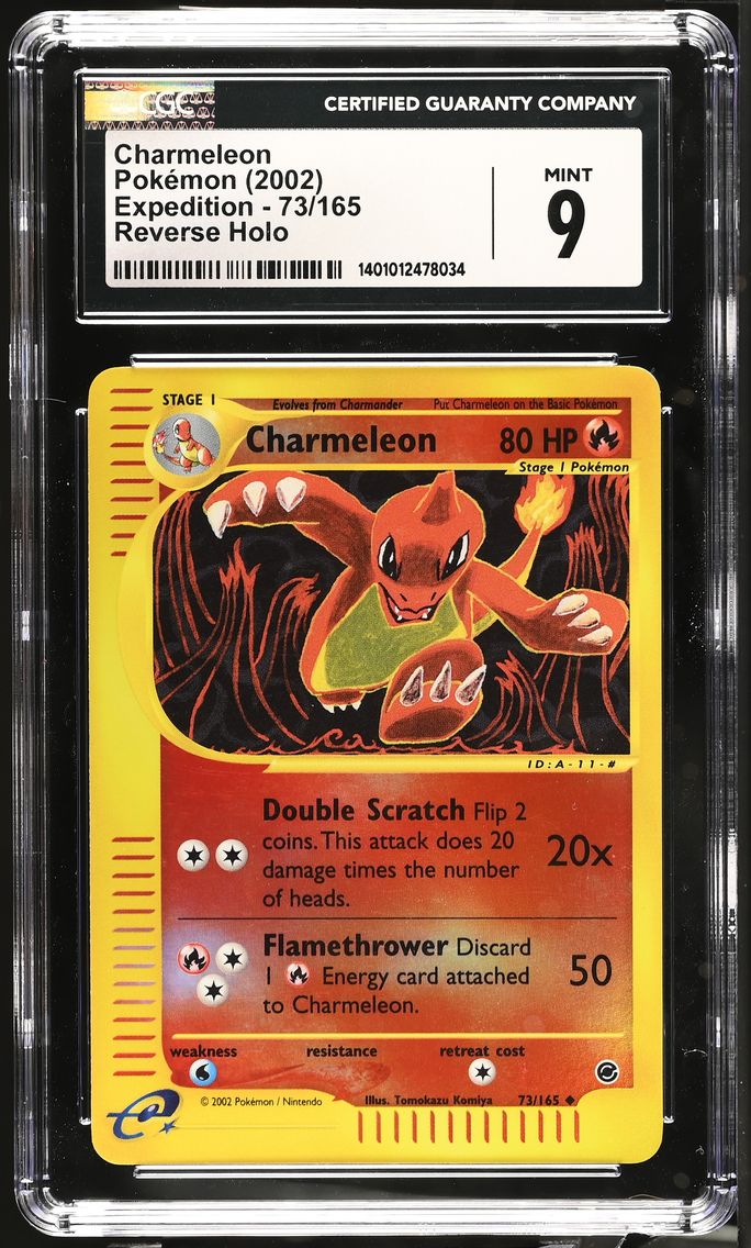 2002 #73 Charmeleon CGC 9 Reverse Holo Expedition - English Pokemon