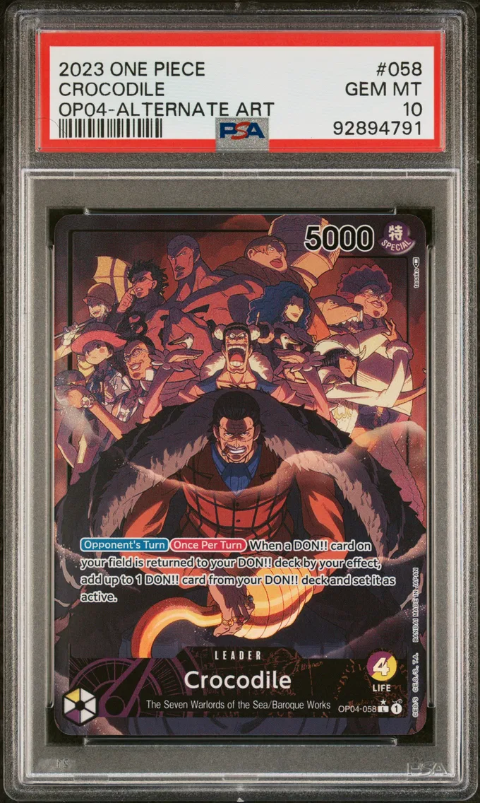2023 #058 Crocodile PSA 10 One Piece OP04-Kingdoms of Intrigue