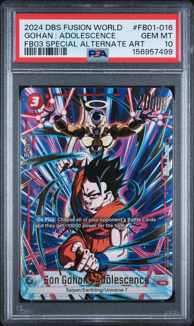 2024 #FB01-016 Son Gohan : Adolescence PSA 10 Dragon Ball Super Card Game Fusion World Raging Roar