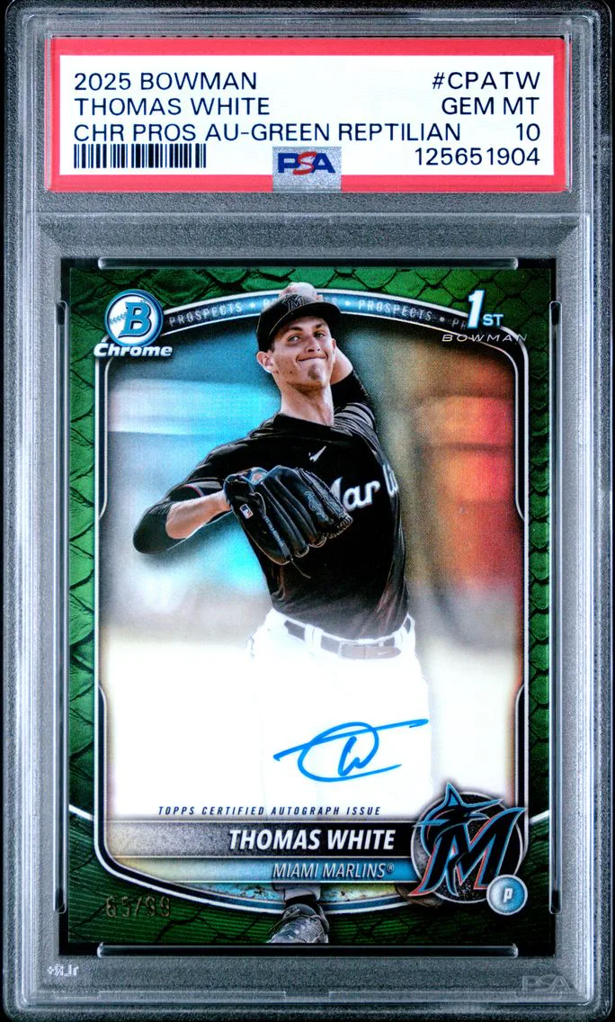 2025 #CPATW Thomas White PSA 10 Bowman Chrome Prospect Autographs