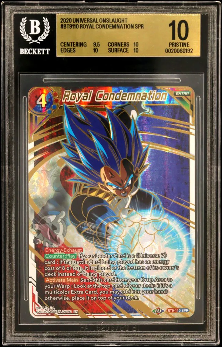 2020 #BT9110 Royal Condemnation SPR BGS 10 Dragon Ball Super Universal Onslaught