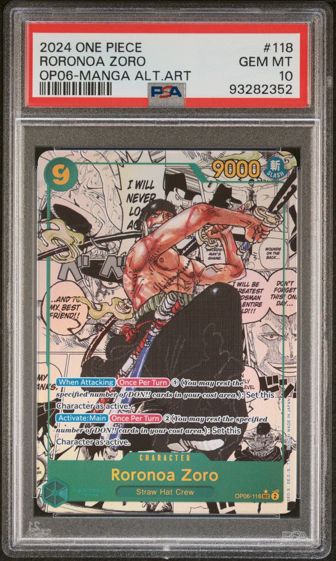 2024 #118 Roronoa Zoro PSA 10 On