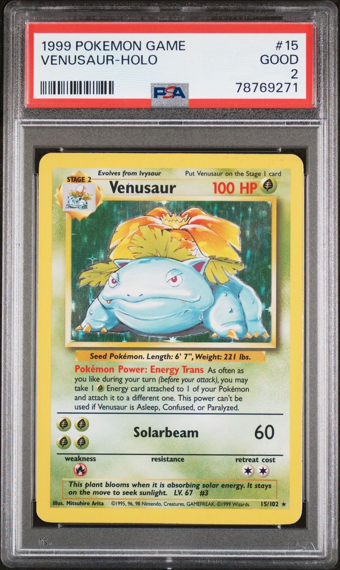 1999 #15 Venusaur-Holo PSA 2 Game Pokemon