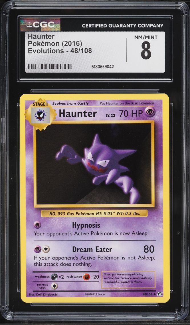2016 Pokemon XY Evolutions Haunter #48 CGC 8 NM-MT