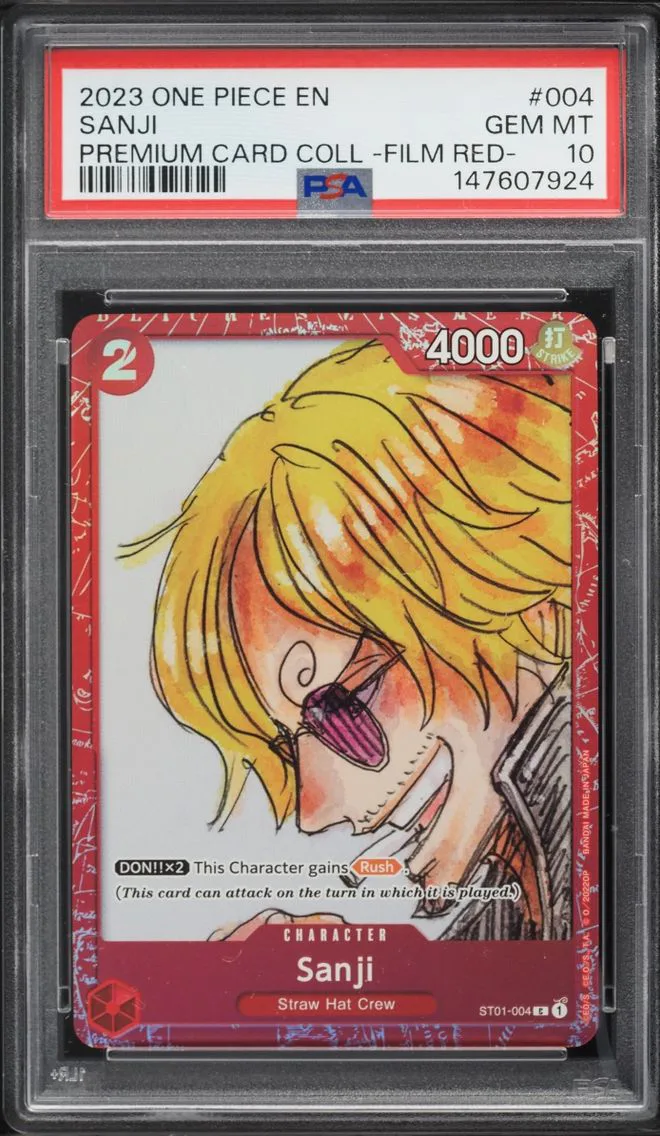 2023 #ST01-004 Sanji PSA 10 One Piece Premium Card Collection Film Red Alt Art