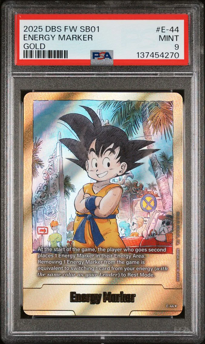 2025 #E-44 Energy Marker PSA 9 Dragon Ball Super Card Game Fusion World Manga Booster 01