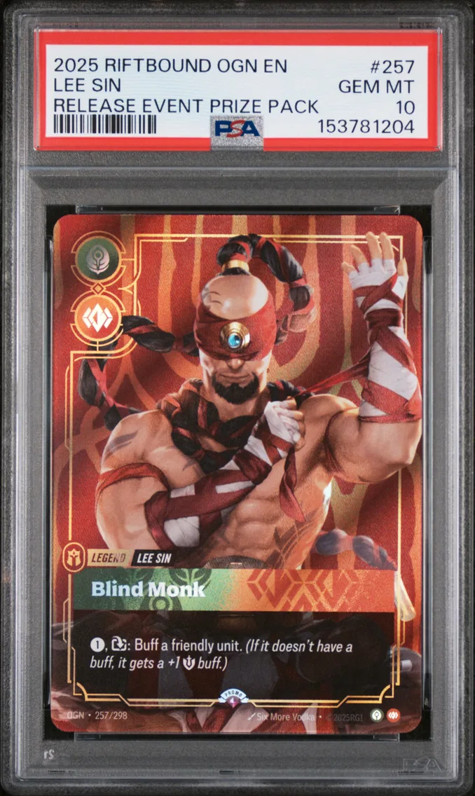 2025 #257 Lee Sin - Blind Monk PSA 10 Riftbound: League of Legends Ogn-Origins