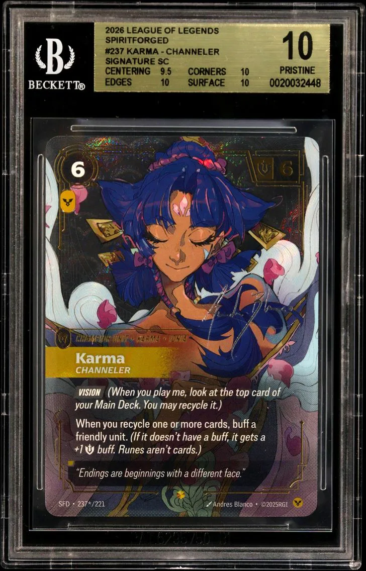 2026 #237* Karma - Channeler SIGNATURE SC BGS 10 Riftbound: League of Legends TCG Spiritforged