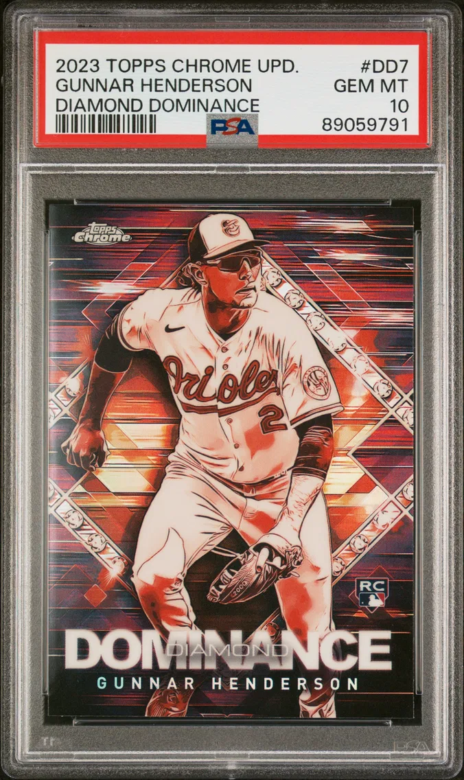 2023 #DD7 Gunnar Henderson PSA 10 Topps Chrome Update Diamond Dominance