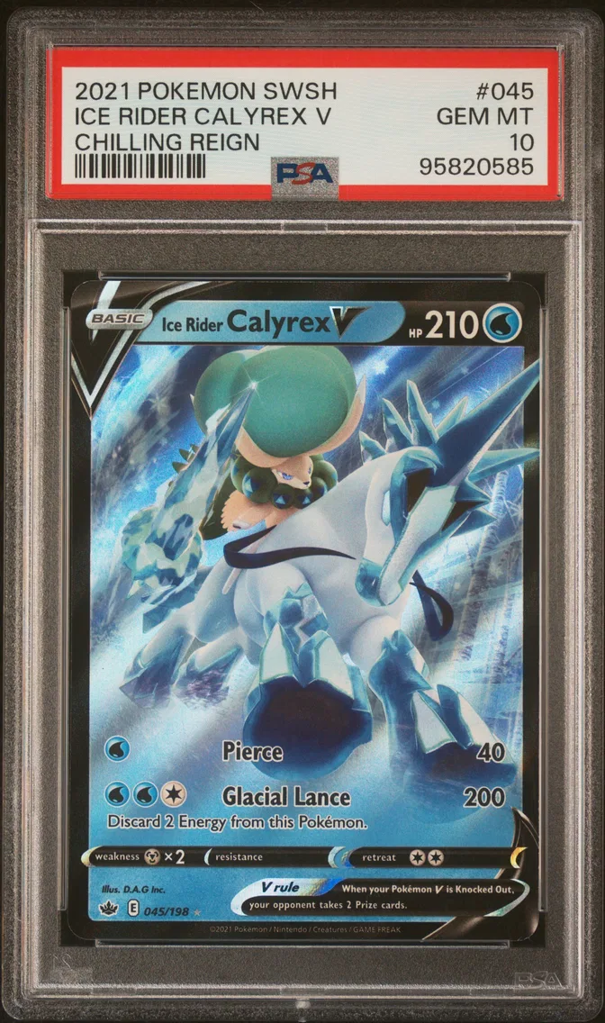 2021 #045 Ice Rider Calyrex V PSA 10 Sword & Shield Chilling Reign