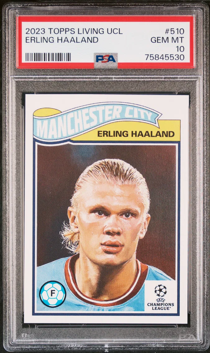 2023 #510 Erling Haaland PSA 10 Topps Living UEFA Champions League