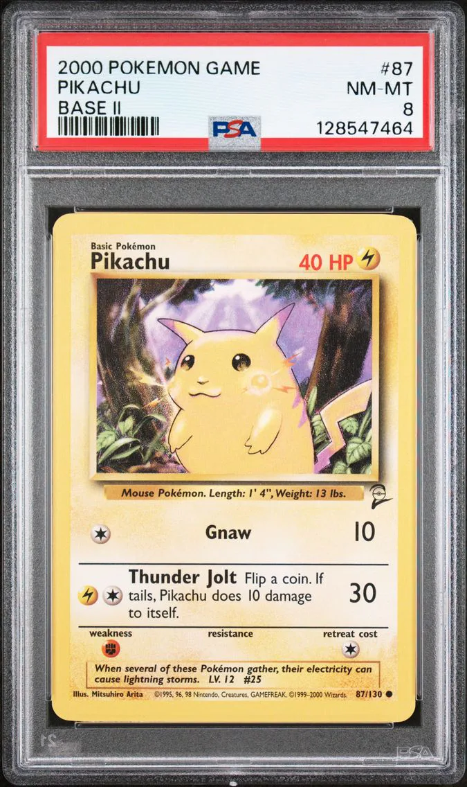 2000 #87 Pikachu PSA 8 Game Base II