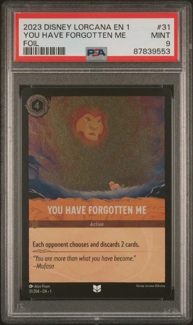 2023 #31 YOU HAVE FORGOTTEN ME PSA 9 Disney Lorcana EN 1-the First Chapter