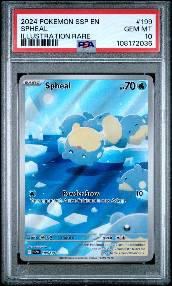 2024 #199 Spheal PSA 10 Ssp EN-Surging Sparks Pokemon