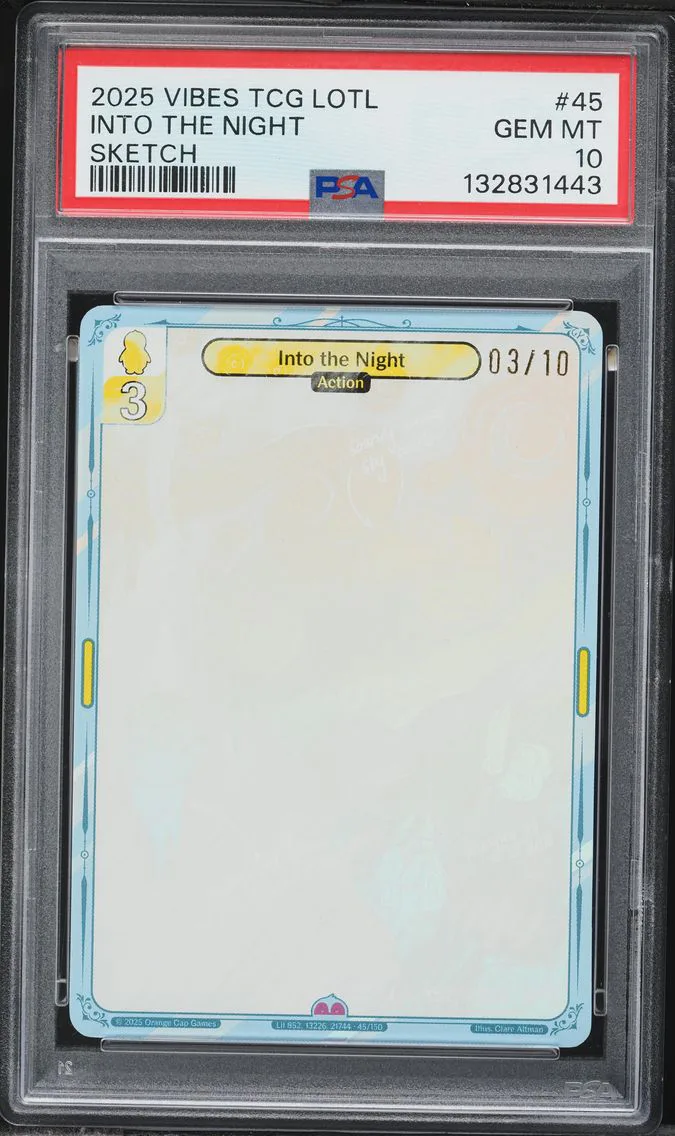 2025 #45 Into the Night Sketch Foil PSA 10 Vibes TCG Legend of the Lils Collectible Card Games