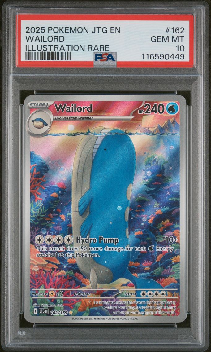 2025 #162 Wailord PSA 10 Jtg EN-Journey Together Pokemon