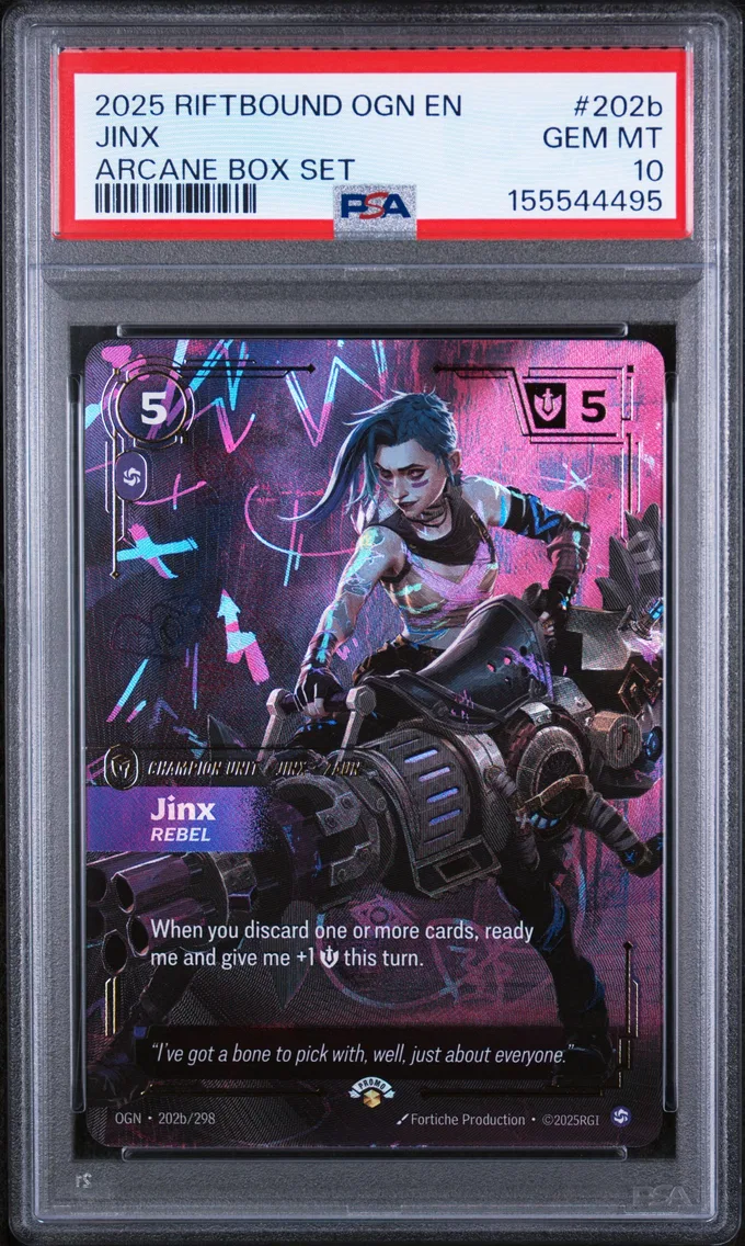2025 #202b Jinx - Rebel PSA 10 Riftbound: League of Legends Ogn-Origins
