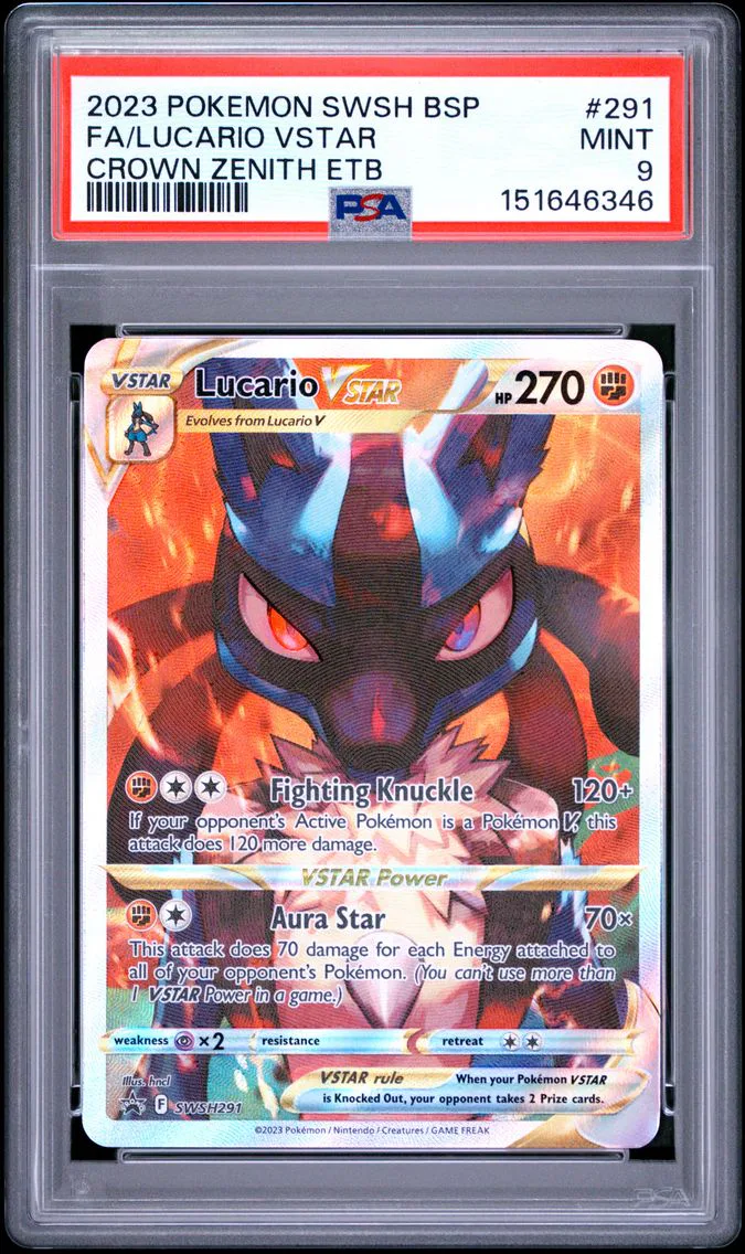 2023 #291 Full Art/Lucario Vstar PSA 9 Swsh Black Star Promo