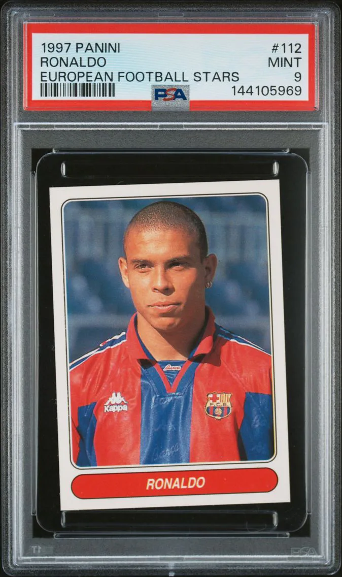 1997 #112 Ronaldo PSA 9 Panini European Football Stars