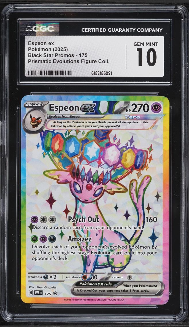 2025 #175 Espeon EX CGC 10 Pokemon SV Promo Prismatic Evolutions Premium Figure Full Art