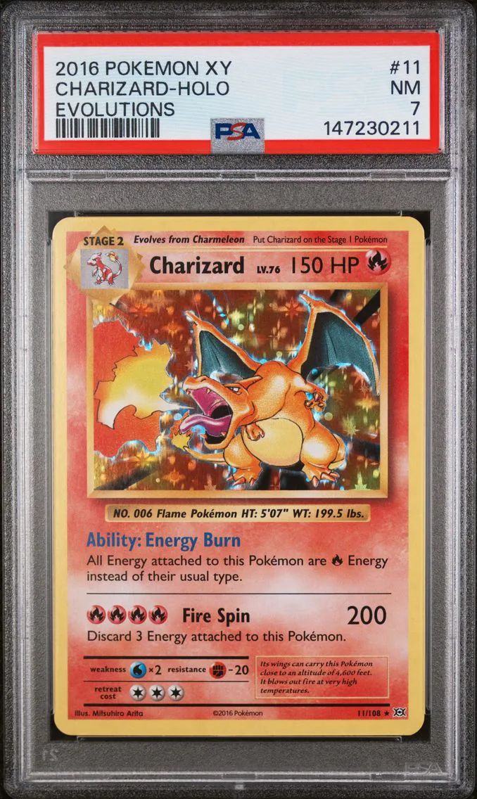 2016 #11 Charizard-Holo PSA 7 XY Evolutions
