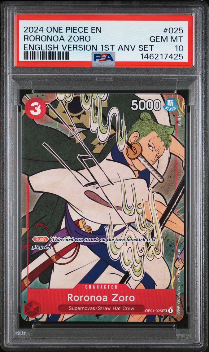 2024 #025 Roronoa Zoro PSA 10 On
