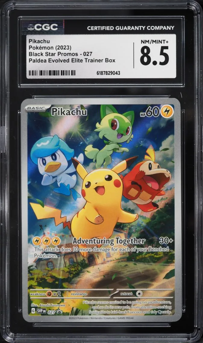 2023 #27 Pikachu CGC 8.5 Pokemon Scarlet & Violet Promo Paldea Evolved ETB Full Art