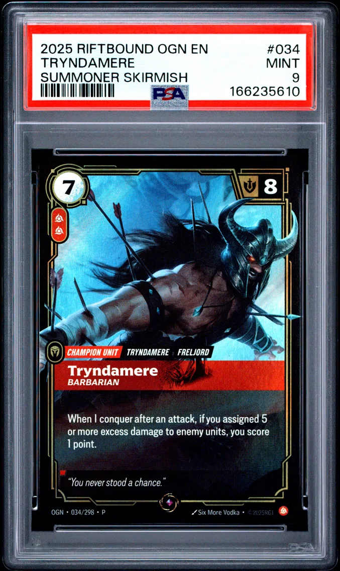 2025 #034 Tryndamere - Barbarian PSA 9 Riftbound: League of Legends Ogn-Origins