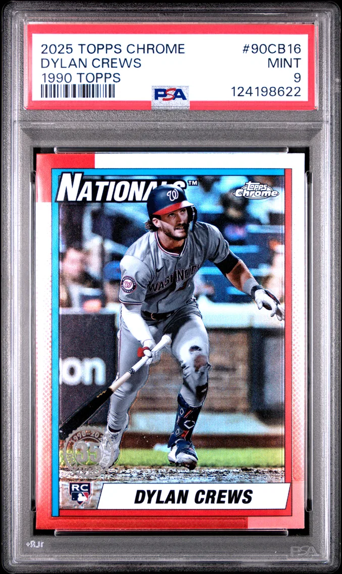 2025 #90CB16 Dylan Crews PSA 9 Topps Chrome 1990 Topps