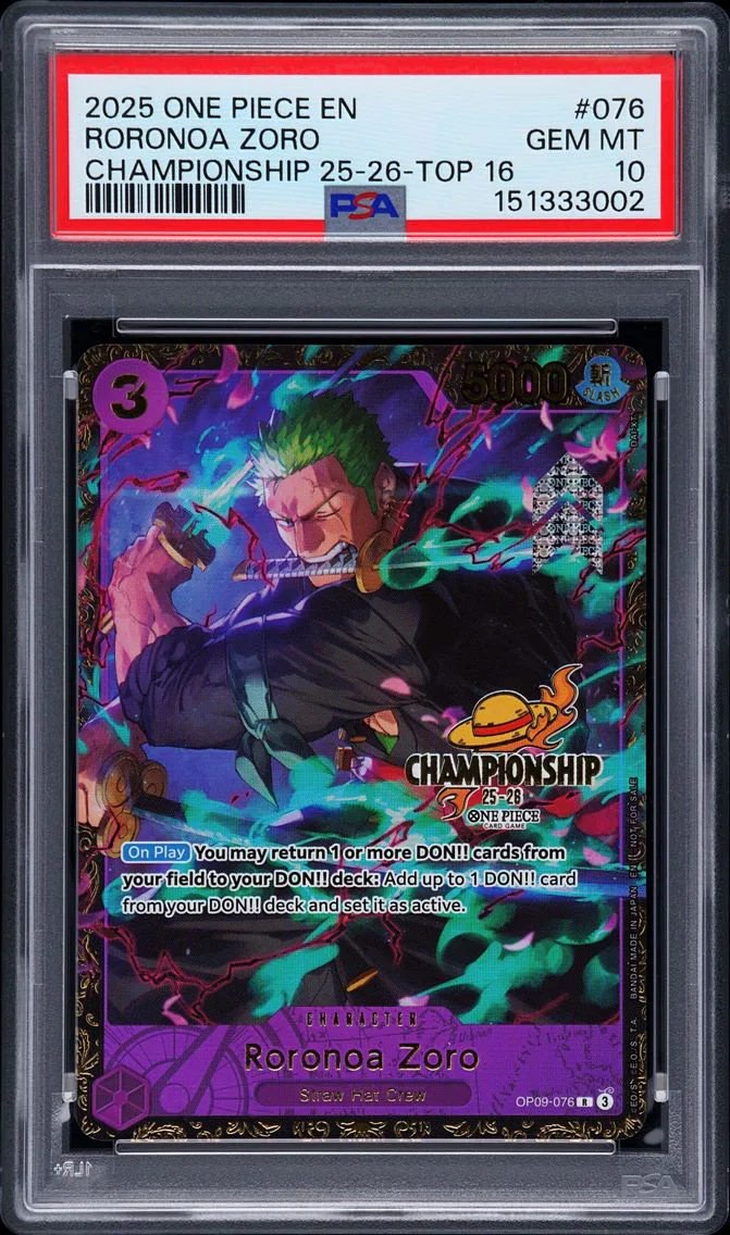 2025 #076 Roronoa Zoro PSA 10 One Piece