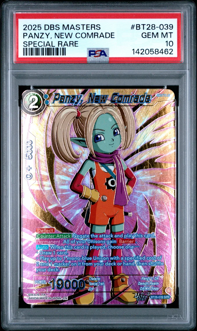 2025 #BT28-039 Panzy, New Comrade PSA 10 Dragon Ball Super Card Game Masters Series 28 Prismatic Clash