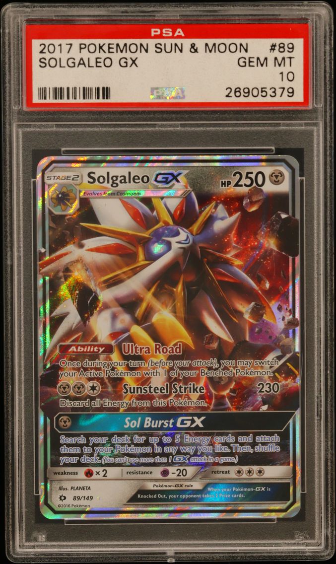 2017 #89 Solgaleo GX PSA 10 Sun & Moon