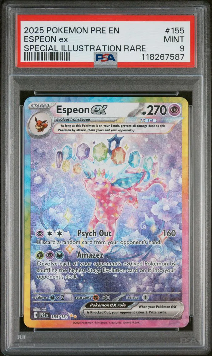 2025 #155 Espeon EX PSA 9 Pre EN-Prismatic Evolutions Pokemon