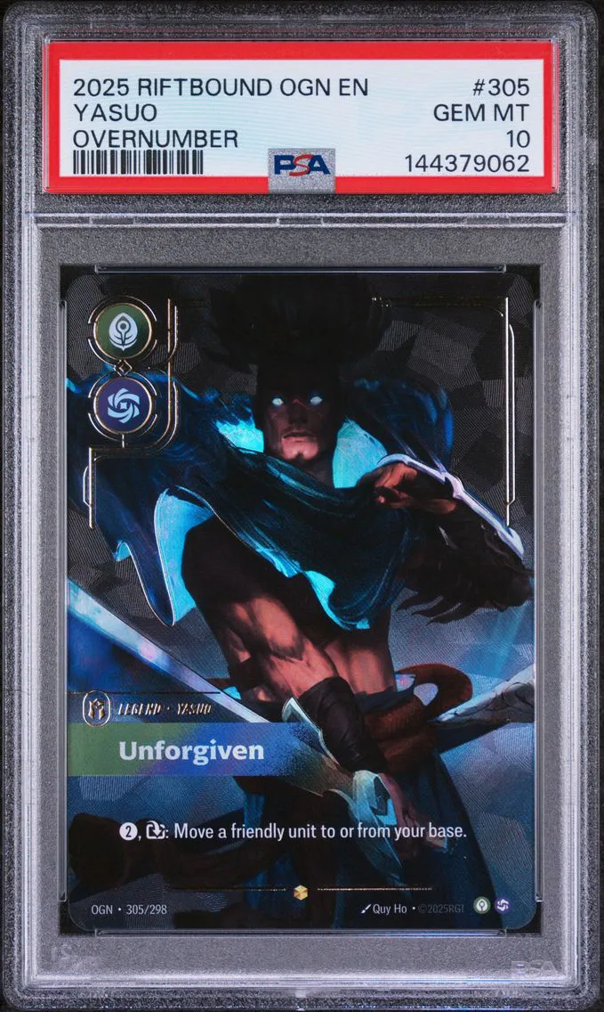 2025 #305 Yasuo - Unforgiven PSA 10 Riftbound: League of Legends Ogn-Origins