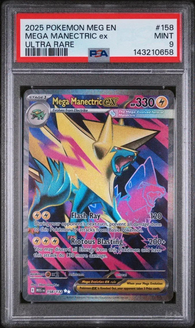 2025 Pokemon Meg EN-Mega Evolution Mega Manectric EX Meg EN-Mega Evolution #158 PSA 9