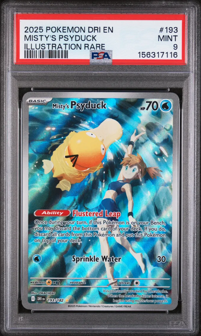 2025 #193 Misty's Psyduck PSA 9 Dri EN-Destined Rivals