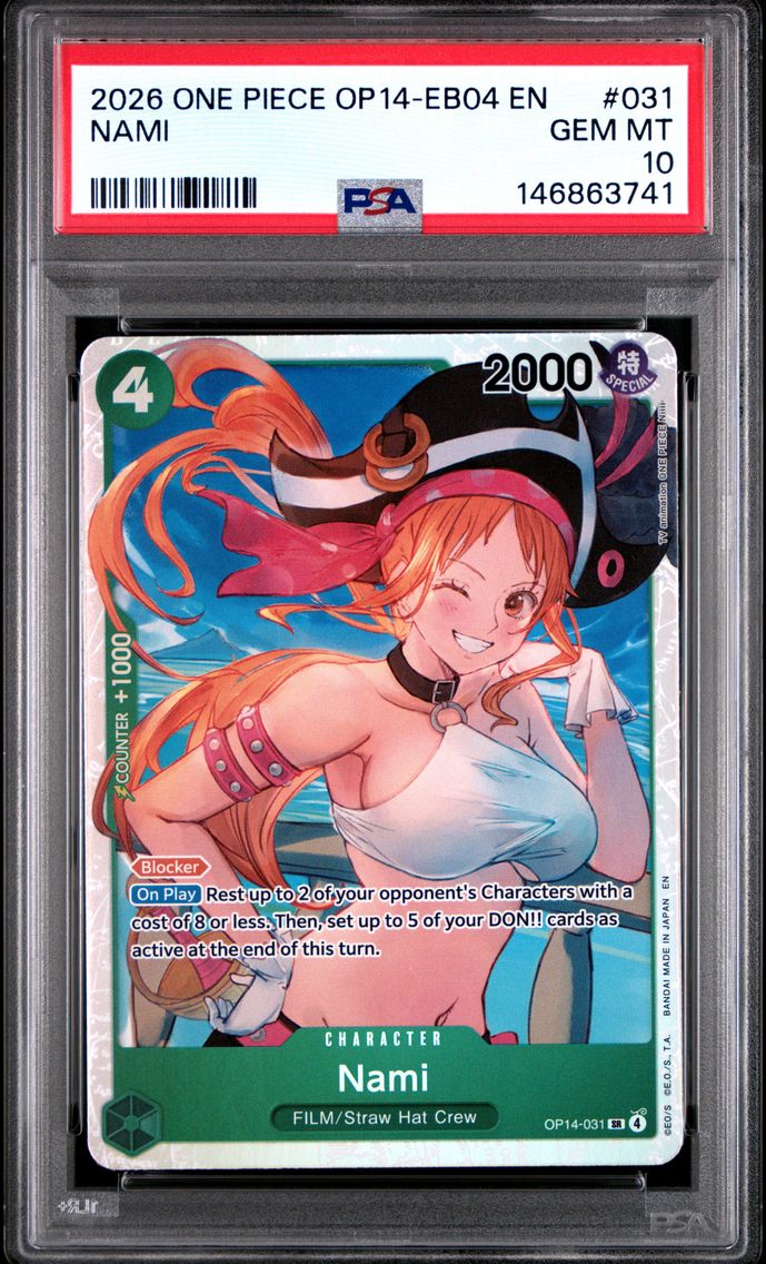 2026 #031 Nami PSA 10 One Piece OP14-EB04-the Azure Sea's Seven
