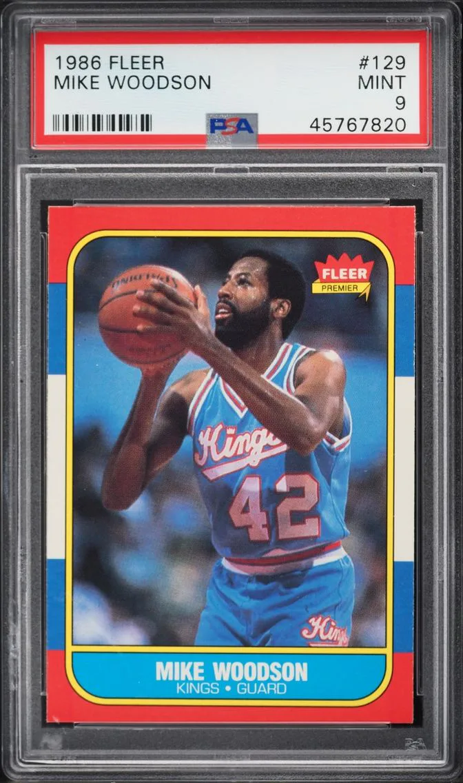 1986 Fleer Basketball Mike Woodson #129 PSA 9 MINT