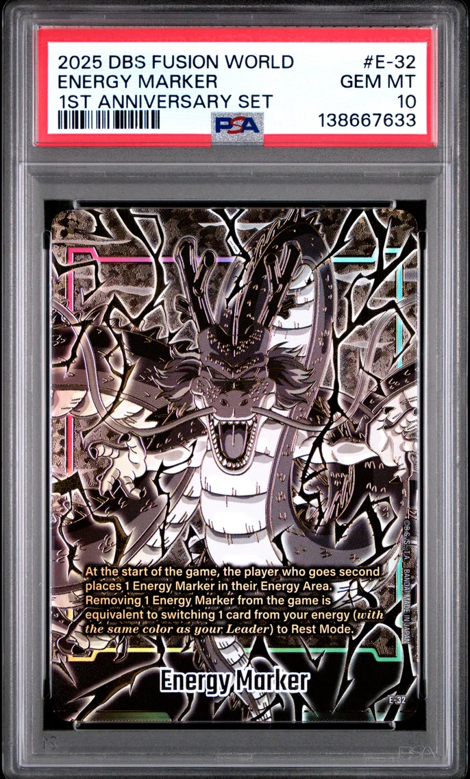 2025 #E-32 Energy Marker PSA 10 Dragon Ball Super Card Game Fusion World 1st Anniversary Set
