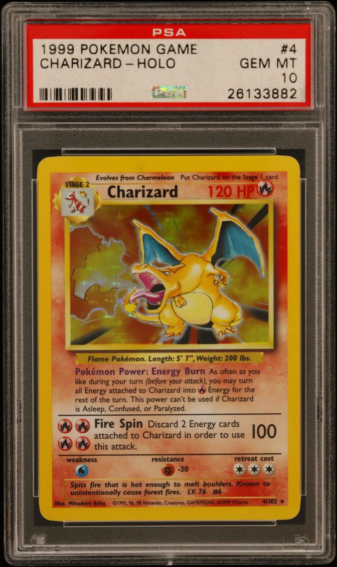 1999 #4 Charizard-Holo PSA 10 Ga