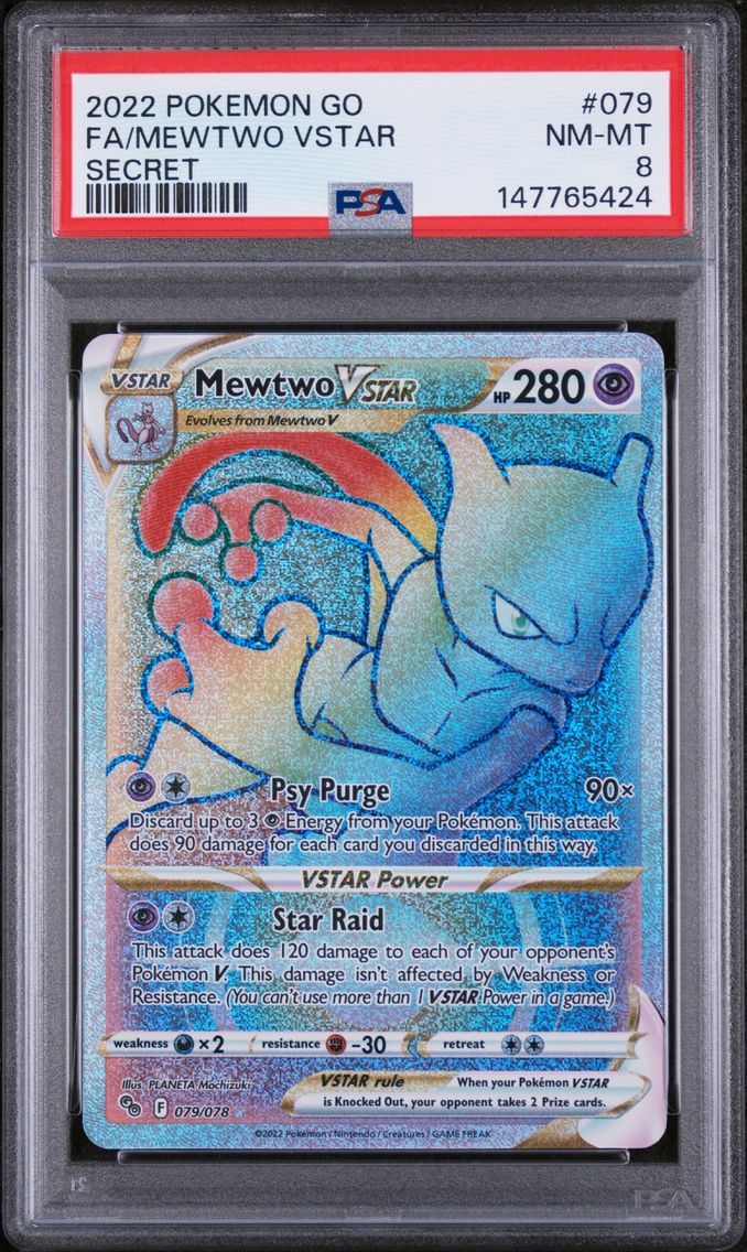2022 #079 Full Art/Mewtwo Vstar PSA 8 Go