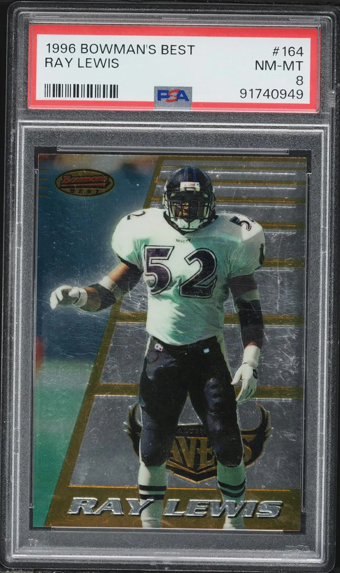 1996 #164 Ray Lewis PSA 8 Bowman's Best Football