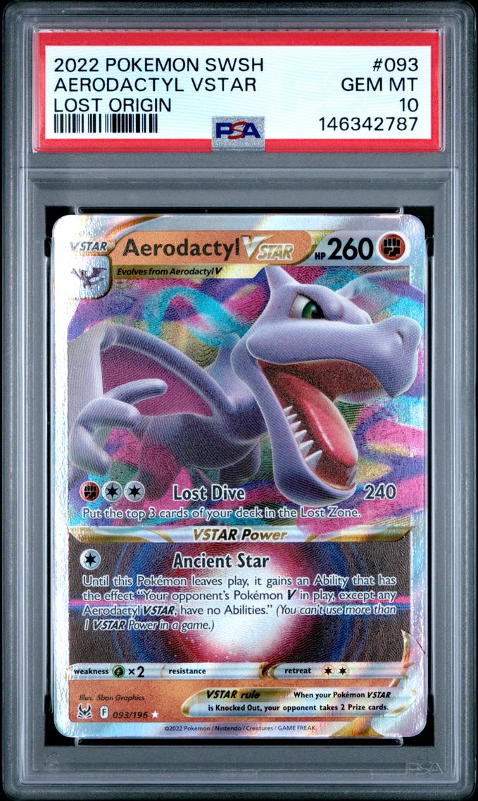 2022 #093 Aerodactyl Vstar PSA 10 Sword & Shield Lost Origin Pokemon