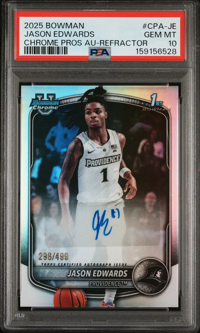 2025 #CPA-JE Jason Edwards PSA 10 Bowman Chrome Prospect Autographs