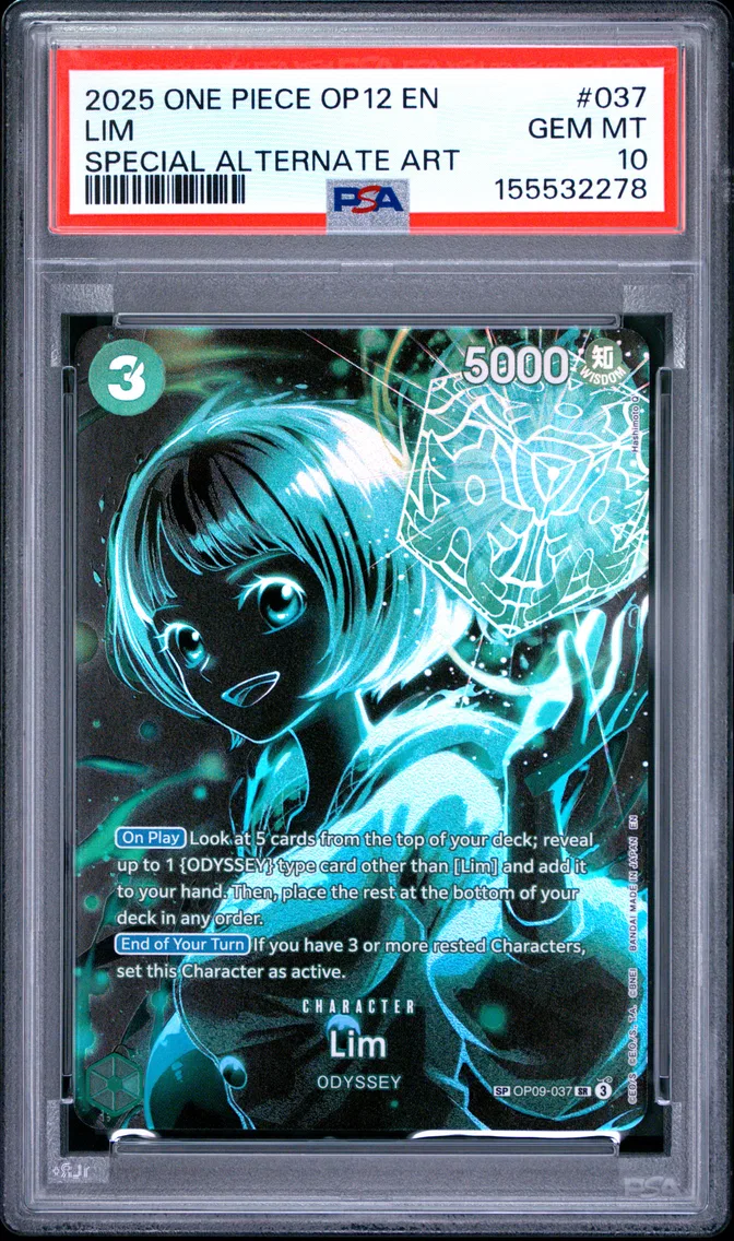 2025 #037 Lim PSA 10 One Piece OP12-Legacy of the Master