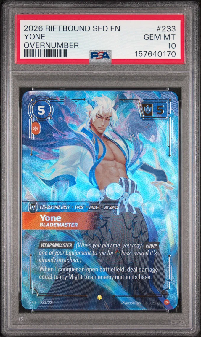 2026 #233 Yone - Blademaster PSA 10 Riftbound: League of Legends Sfd-Spiritforged